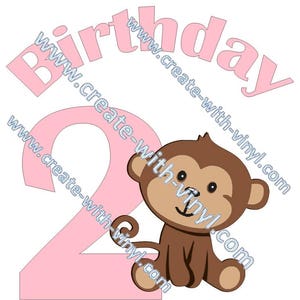 SEGUNDO BIRTHDAY SVG - Niño niña mono - Bebé - Cricut , Cameo , Silueta , para la ropa de bebé Camisetas , 2ND cumpleaños , htv vinilo