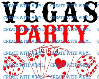File in formato SVG VEGAS PARTY SQUAD - Silhouette, Cameo, Cricut - sublimazione e stampa e taglio di carte da gioco, dadi, giochi Vegas