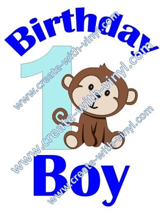 Download Birthday First Svg Boy Girl Monkey Baby Cricut Cameo Etsy