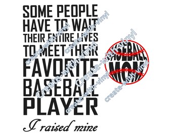 GIOCATORE PREFERITO - File SVG della mamma di baseball - Cameo - Cricut - Silhouette - file SVG - T-shirt