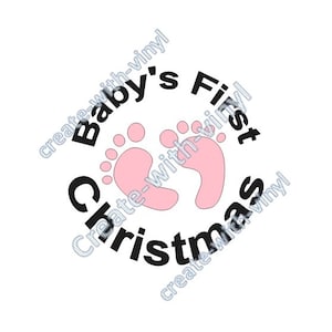 Babys erste CHRISTMAS SVG-Datei - Silhouette, Cameo, Cricut, Stickerei - Studio-Datei verfügbar -