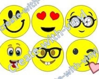 File SVG EMOJI - geek, smiley, amore, nerd, bacio - Silhouette, Cameo, Cricut, Ricamo - File Studio disponibile - disegno del segno - decalcomania