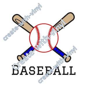 BASEBALL SVG bestand - Silhouette, Cameo, Cricut, Borduurwerk, Studio bestand beschikbaar - sublimatie, print en cut capable Bat & ball