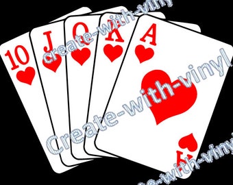POKER CARDS file svg - Silhouette, Cameo, Cricut - sublimazione e stampa e taglio capace di carte da gioco, dadi, giochi Vegas