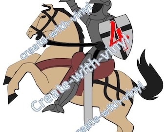 Cavaliere su cavallo file in formato SVG-cameo, Cricut, file in formato SVG, camicia personalizzata può essere stampato e tagliato anche-medievale