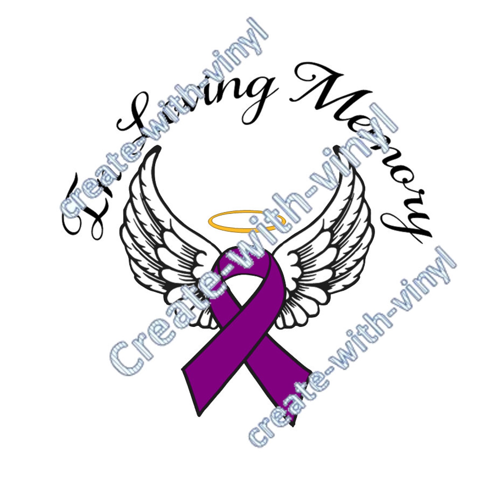CANCER in MEMORY of SVG file Cameo Cricut Embroidery svg | Etsy