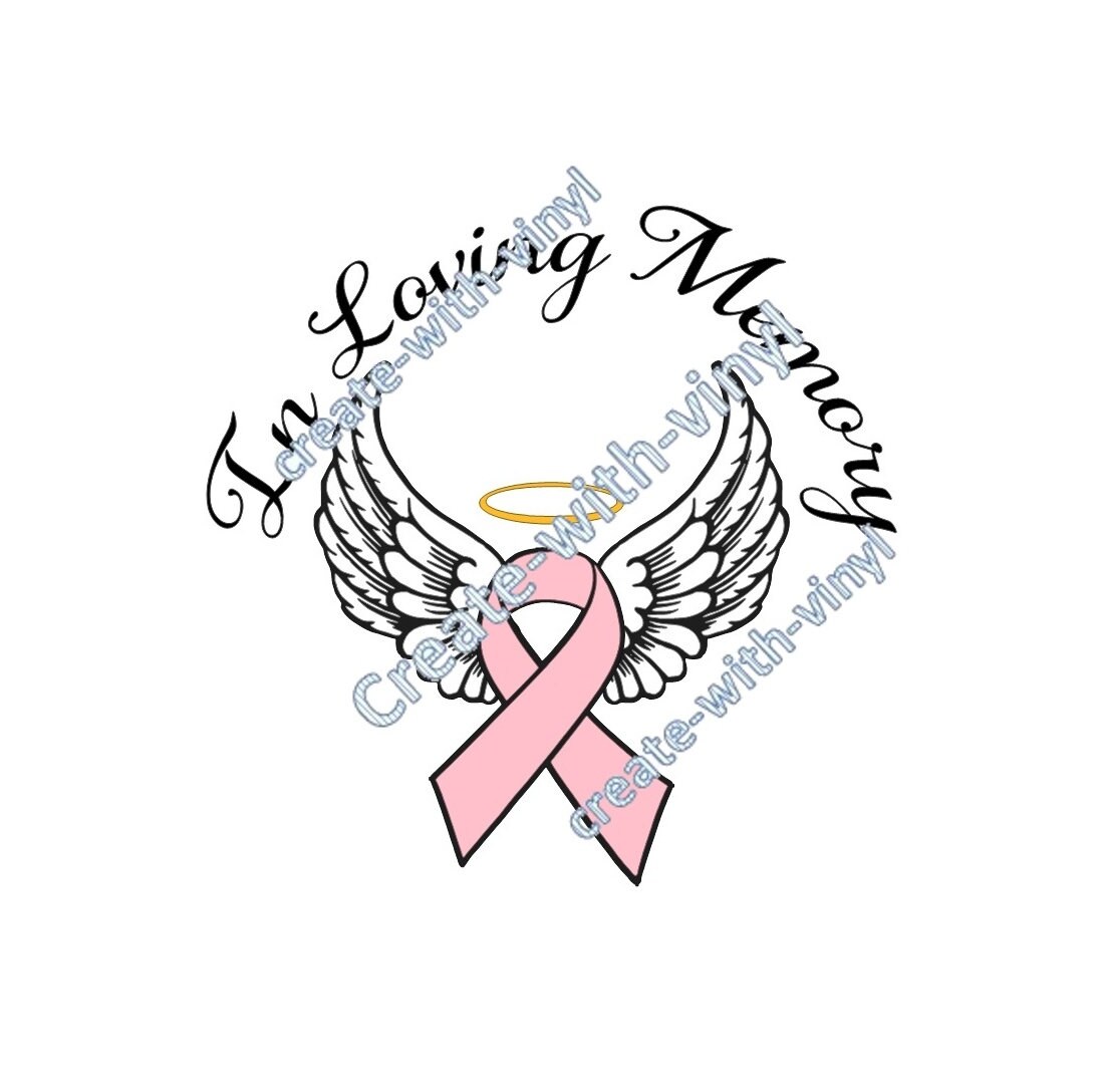 CANCER in MEMORY of SVG File Cameo Cricut Embroidery Svg - Etsy
