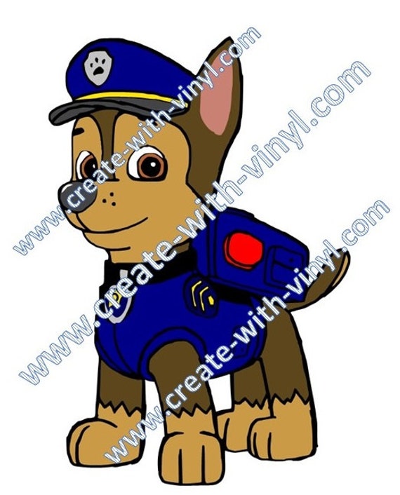 paw patrol chase police dog svg cameo cricut silhouette etsy