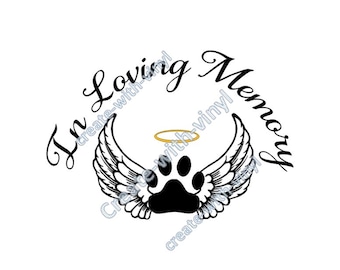 PET in MEMORIA del file SVG - Cameo, Cricut, file SVG ricamo, decalcomania commemorativa, sublimazione, animale domestico in memoria di, memoriale dell'animale domestico