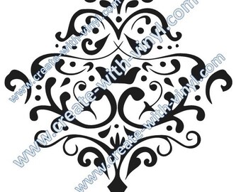 File SVG damascato con fioriture Cricut Cameo Vinyl svg
