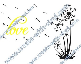 Tarassaco file in formato SVG amore - Cameo, Cricut, file in formato svg di ricamo
