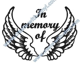 In memoria del file SVG - Cameo, Cricut, file SVG ricamo, decalcomania commemorativa