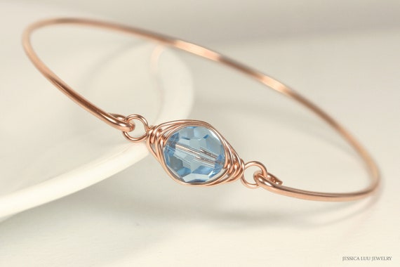 Aquamarine rose gold best sale bracelet