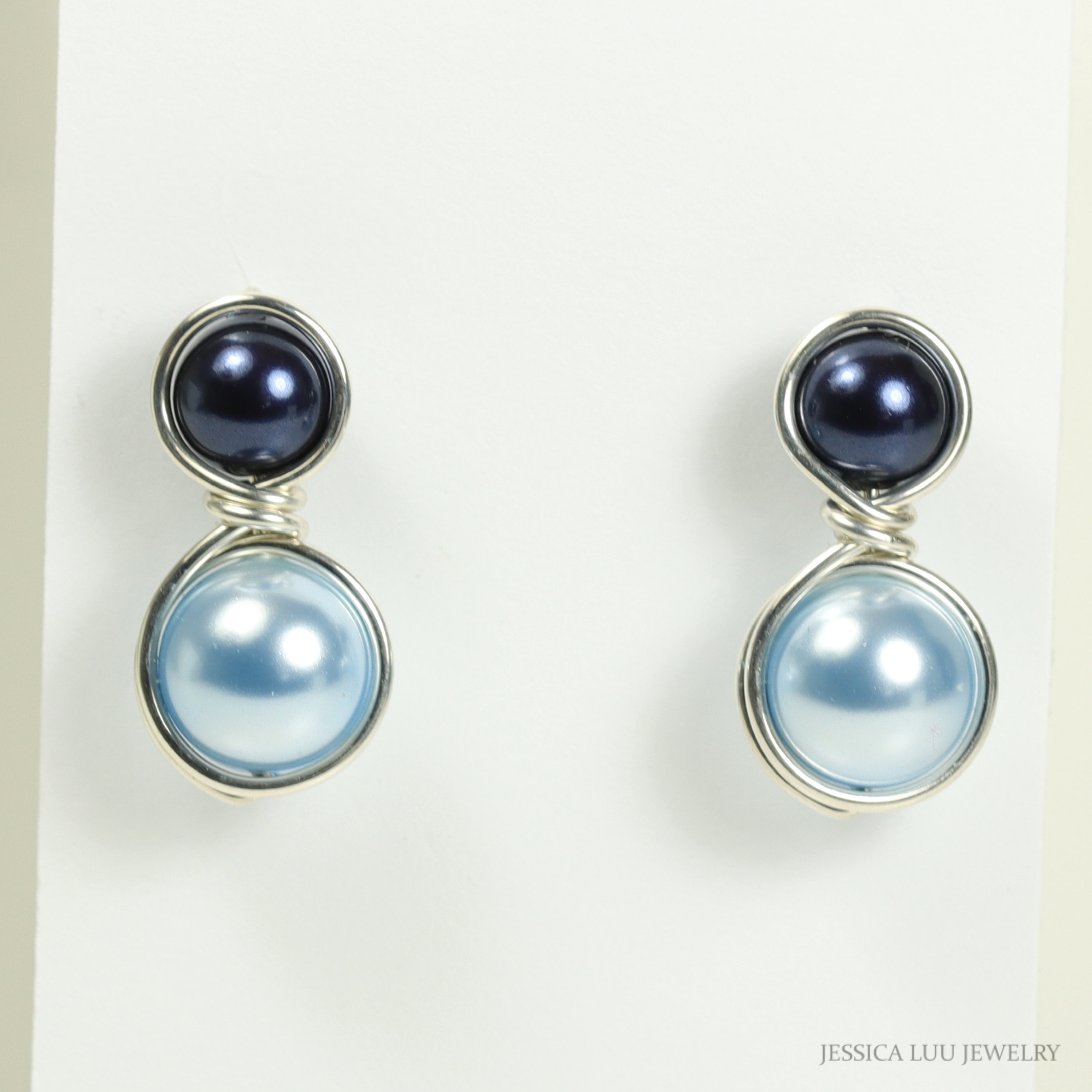 Blue Pearl Earrings - Etsy