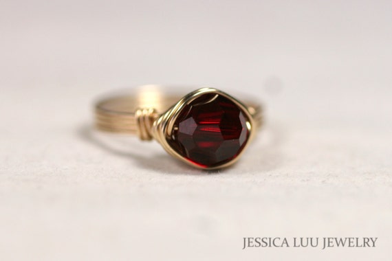 garnet crystal ring