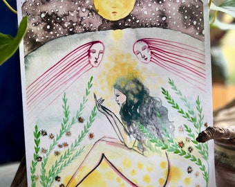 Original watercolor print: I Call To You