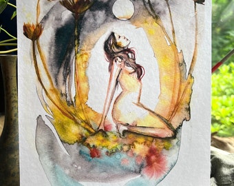 Original art print: Guided By The Moon