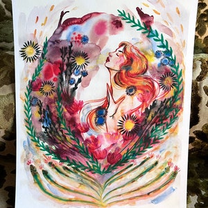 Original watercolor print: Breathe Of Life