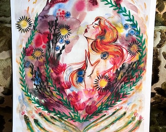 Original watercolor print: Breathe Of Life