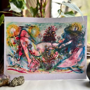 Original watercolor print: Of Land and Sea