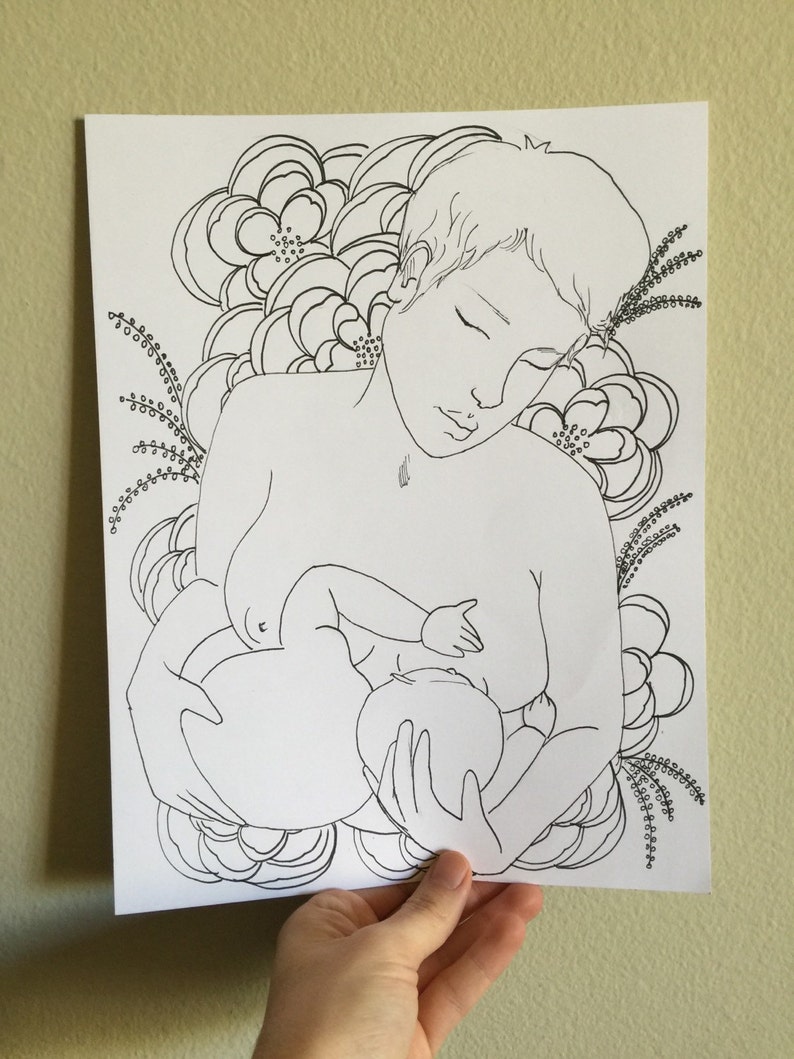 Blooming Momma coloring sheet 