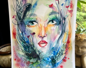 Original watercolor print: To Become
