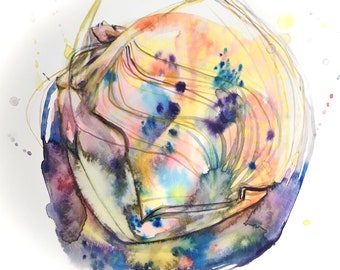 original watercolor giclee print: Open Hearted