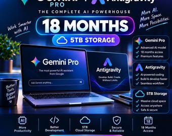 Gemini AI Pro 18-maandenabonnement 5TB cloudopslag (digitale activering)