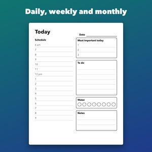 Large Print Planner Printable for Seniors, 19 Undated Pages, Habit and Bill Tracker image 2