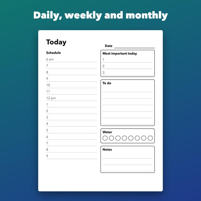 Large Print Planner Printable for Seniors, 19 Undated Pages, Habit and Bill Tracker image 2