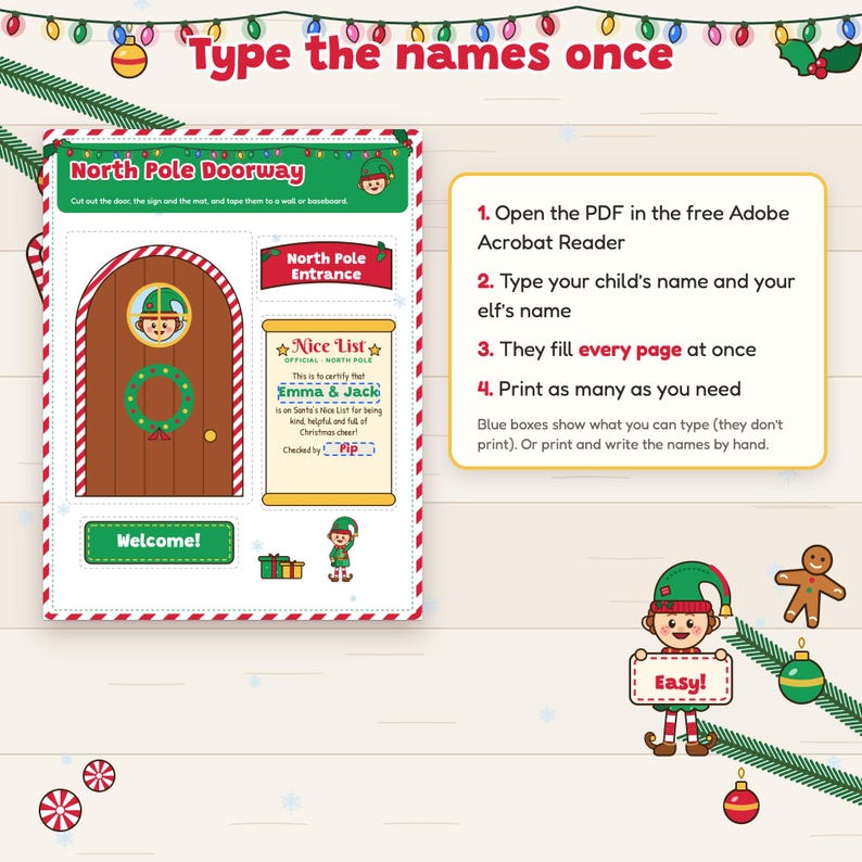 Christmas Elf Props Printable, Mini Signs, North Pole Door, Awards and Tiny Newspaper image 3