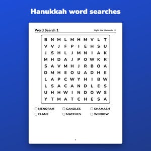 Hanukkah Activity Book Printable for Kids Ages 5 to 8, Mazes, Sudoku and Word Search image 2
