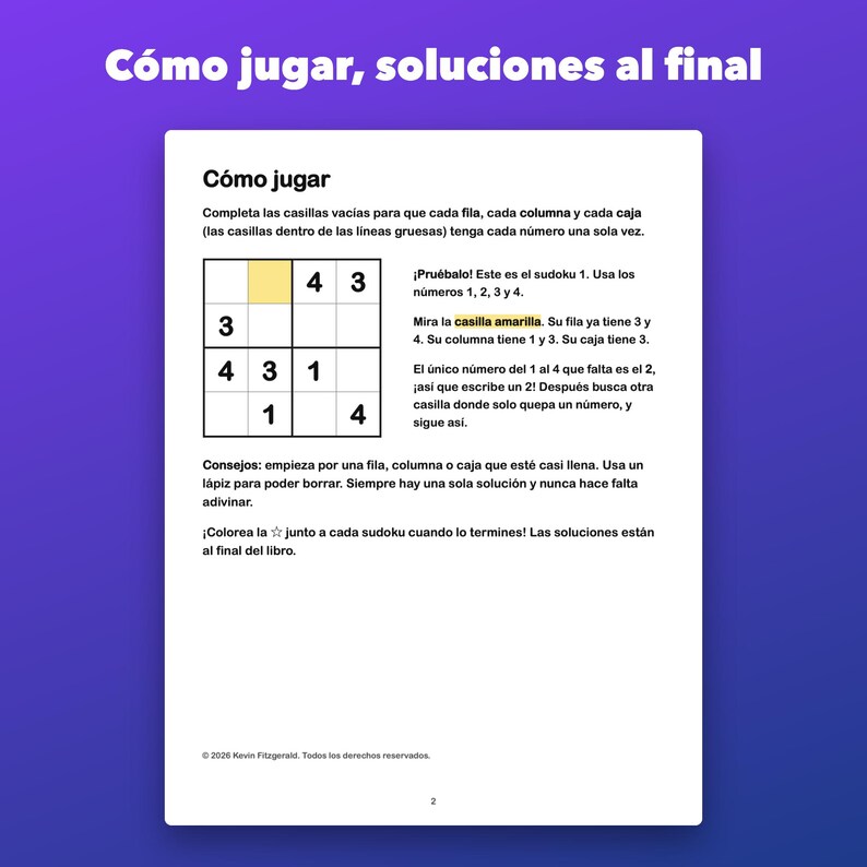 Sudoku para niños de 6 a 10 años, 150 imprimibles de 4x4, 6x6 y 9x9 image 4