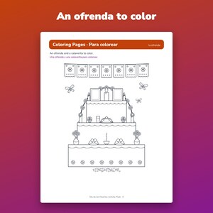 Día de los Muertos Activities, Bilingual Day of the Dead Coloring Pages and Trivia image 3