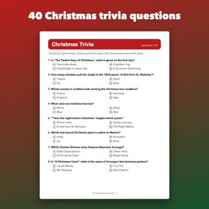 Christmas Party Games Printable for Family and Office, Trivia and Word Scramble image 3