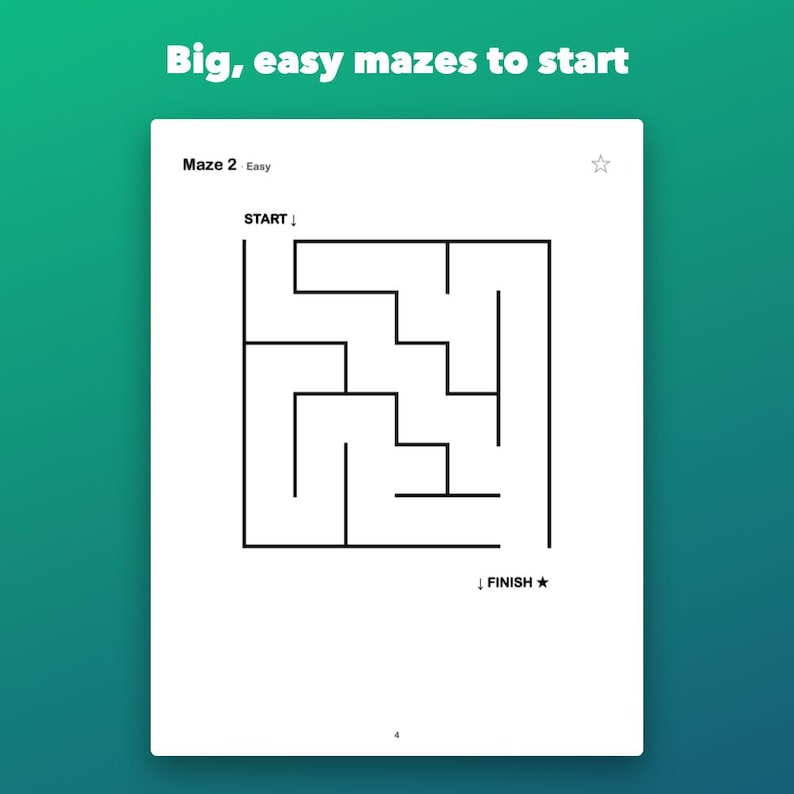 Mazes for Kids Ages 4-8, 100 Printable Puzzles from Easy to Hard afbeelding 2