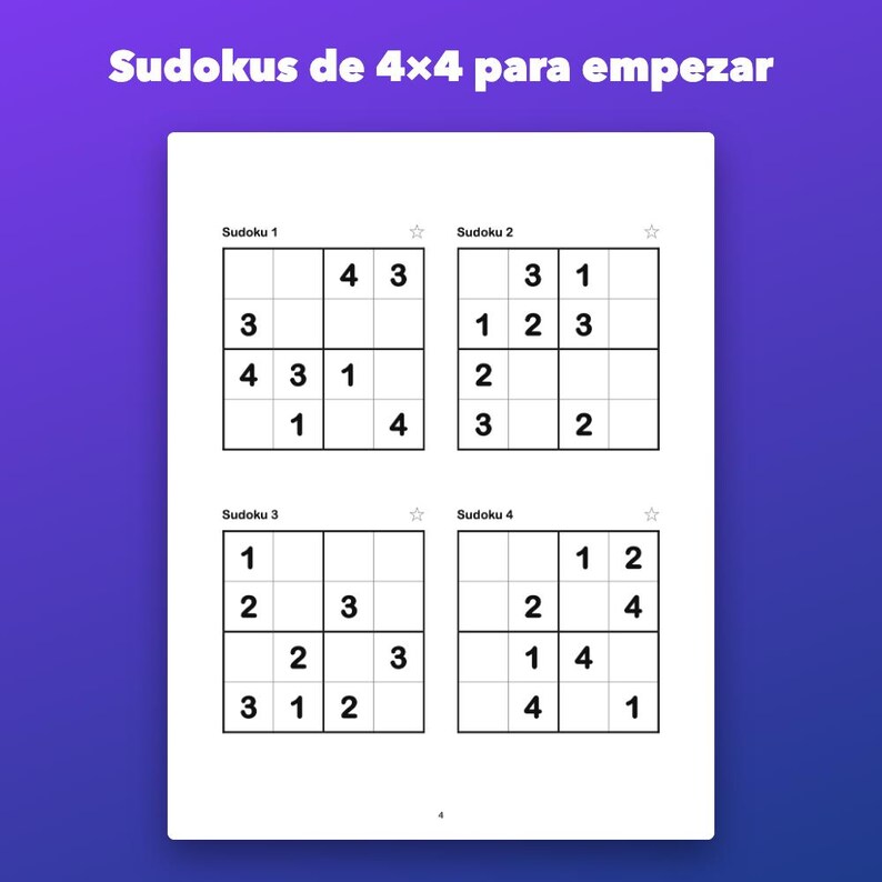 Sudoku para niños de 6 a 10 años, 150 imprimibles de 4x4, 6x6 y 9x9 image 2