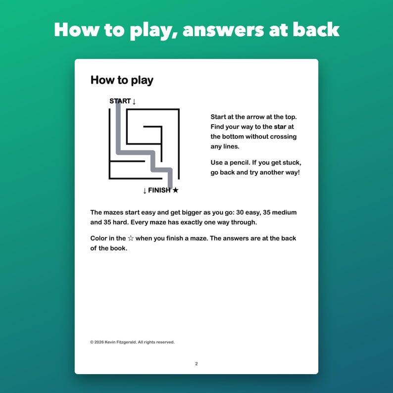 Mazes for Kids Ages 4-8, 100 Printable Puzzles from Easy to Hard afbeelding 4