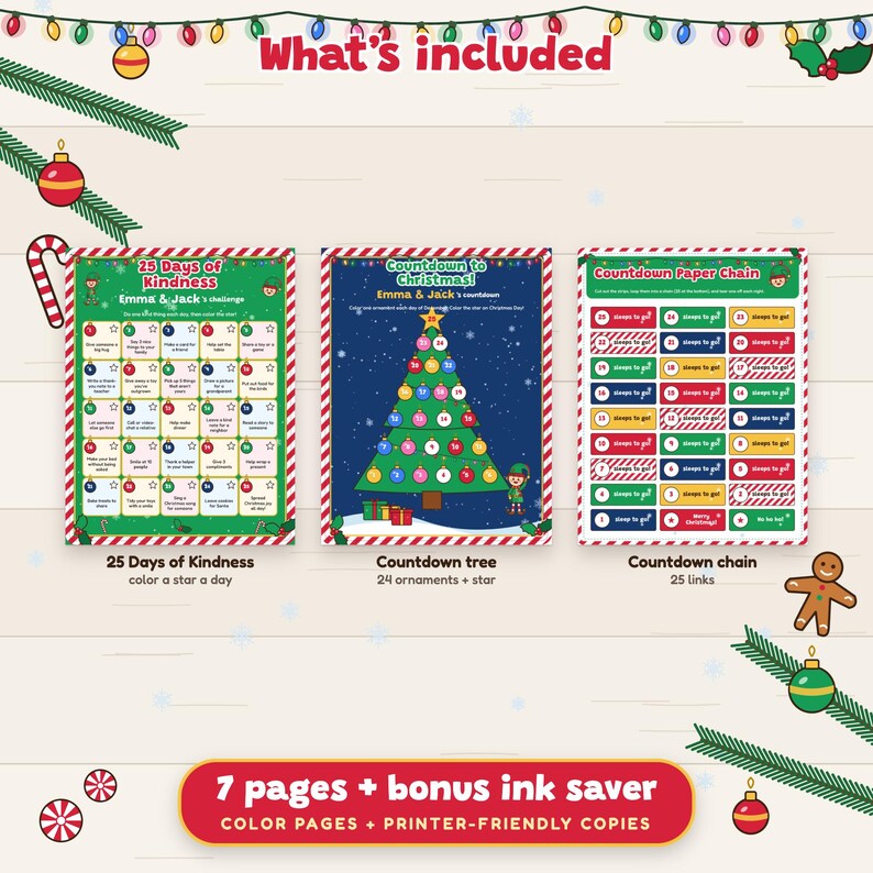 Freundlichkeits-Challenge und ausdruckbarer Weihnachtskalender, 25 Tage für Kinder Bild 2