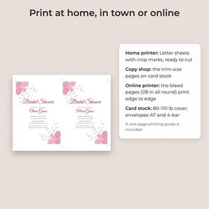 Bridal Shower Invitation Template, Editable PDF in 4 Styles, Floral Gold Rustic Modern image 4