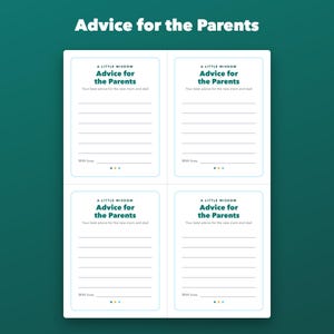 Advice for Parents to Be Cards Printable, Baby Shower Wishes and Predictions image 2