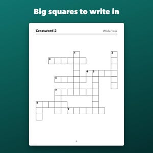 Large Print Crosswords Printable for Seniors, 42 Easy Themed Puzzles image 2