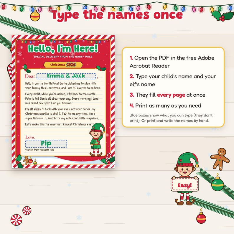 Christmas Elf Kit Printable Bundle, Arrival Letter, 28 Notes, Props and Kindness Calendar image 3