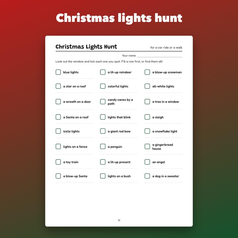 Christmas Scavenger Hunt Printable for Kids, 24 Rhyming Clues and Picture Cards image 4