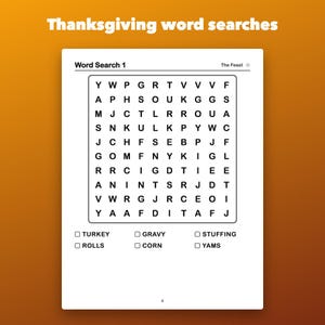 Thanksgiving Activity Book for Kids Ages 5-8, Printable Mazes, Sudoku, Word Search image 2