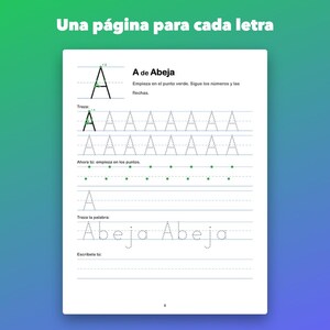 Cuaderno de caligrafía imprimible para niños de 4 a 6 años, letras y números image 2