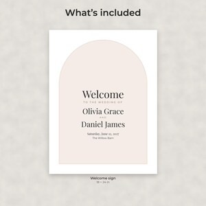 Moderne, minimalistische Willkommensschild-Vorlage für Hochzeiten, bearbeitbares PDF-Poster (18x24 Zoll) Bild 2