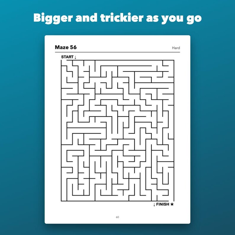 Large Print Mazes for Adults and Seniors, 80 Printable Puzzles Easy to Hard image 3