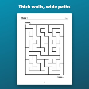 Large Print Mazes for Adults and Seniors, 80 Printable Puzzles Easy to Hard image 2