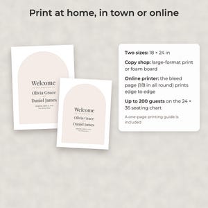 Moderne, minimalistische Willkommensschild-Vorlage für Hochzeiten, bearbeitbares PDF-Poster (18x24 Zoll) Bild 4